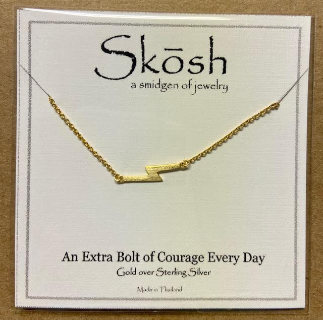 Lightning Bolt Satin Gold Necklace