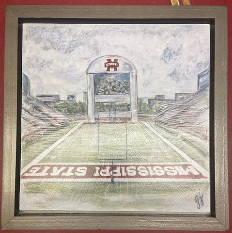 Framed 10 x 10 Mississippi State Stadium