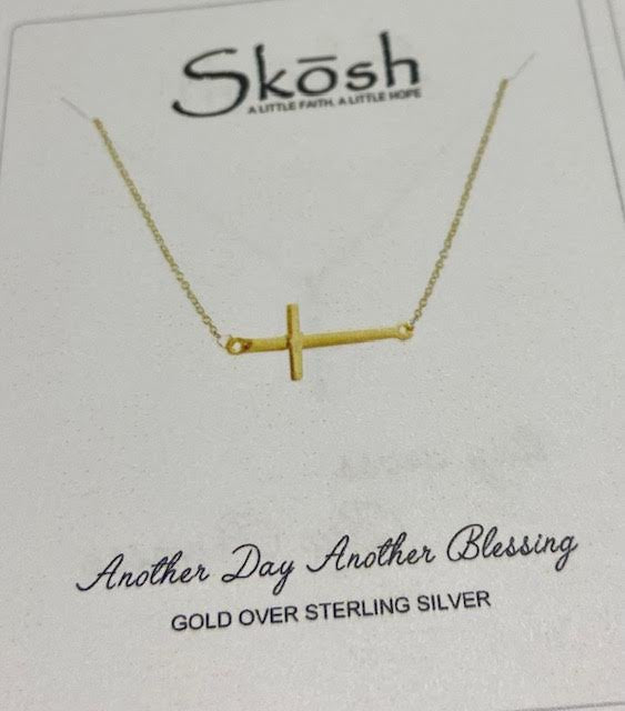Polished Sideways Cross Gold