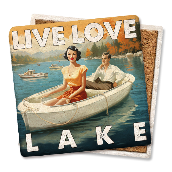 Lake Vacation Life Ceramic Coaster