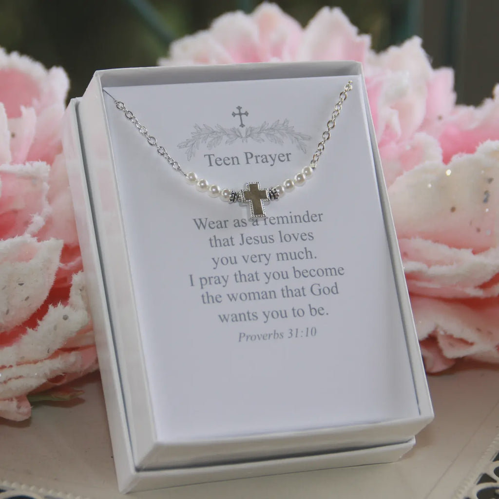 Teen Prayer Necklace In Classic Pearl