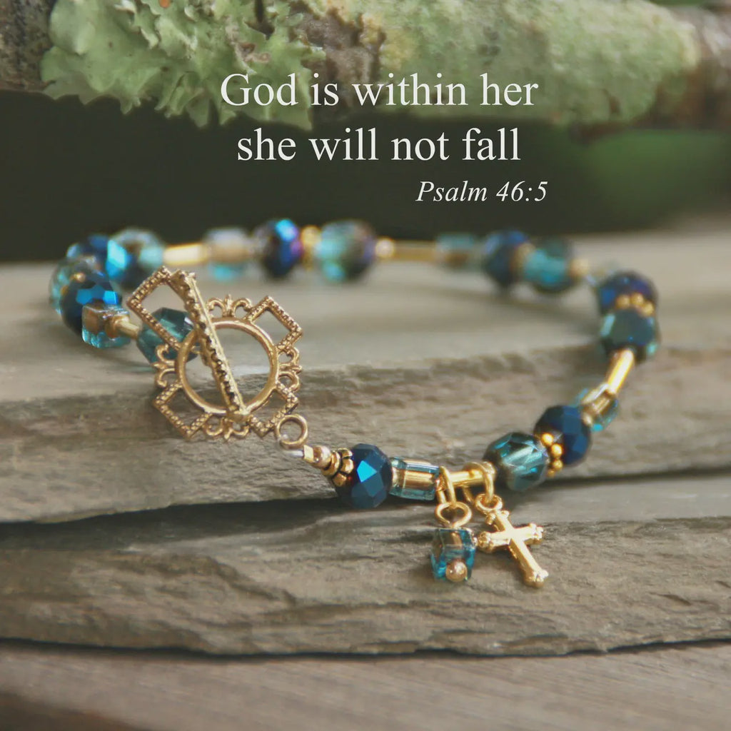 God Is Within Her Scripture Bracelet