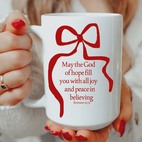 Red Ribbon Holiday Mug