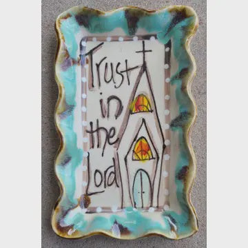 Small Rectangle Trust In The Lord Plate