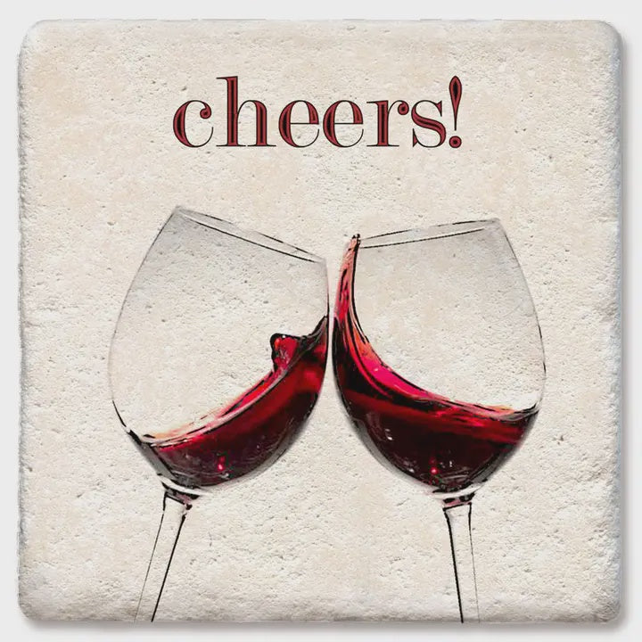Cheers Wine Ceramic Coaster