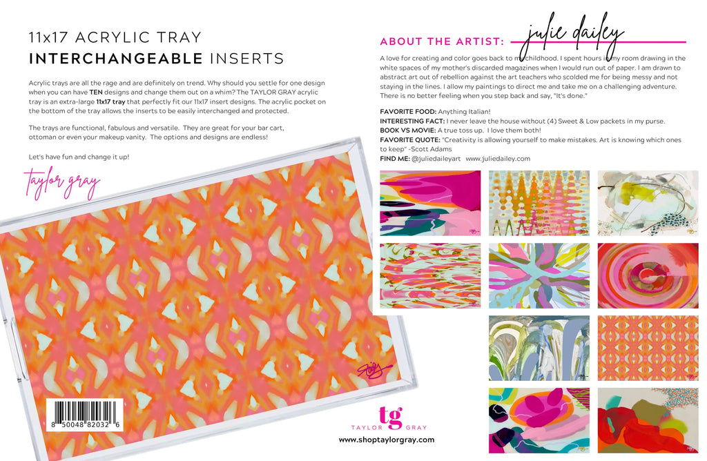 Julie Dailey Vol 2 Set of 5 Double Sided Inserts For Acrylic Tray