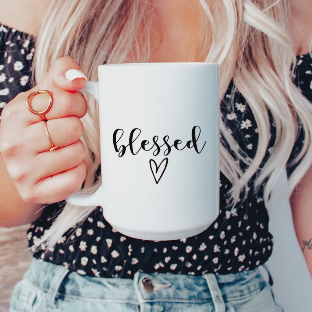 15oz Blessed Ceramic Coffee Mug