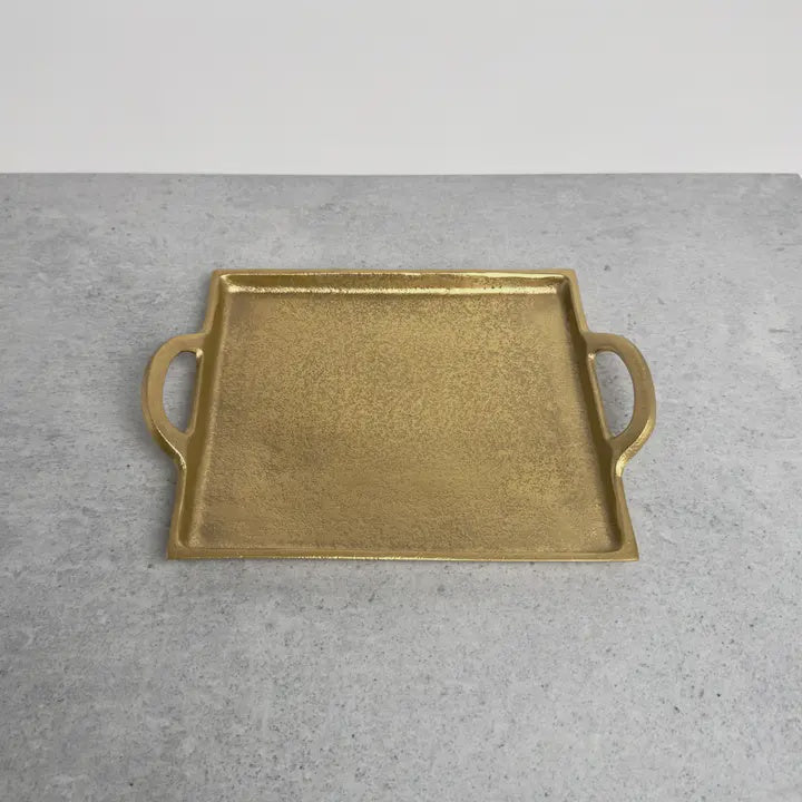 Golden Square Handle Tray