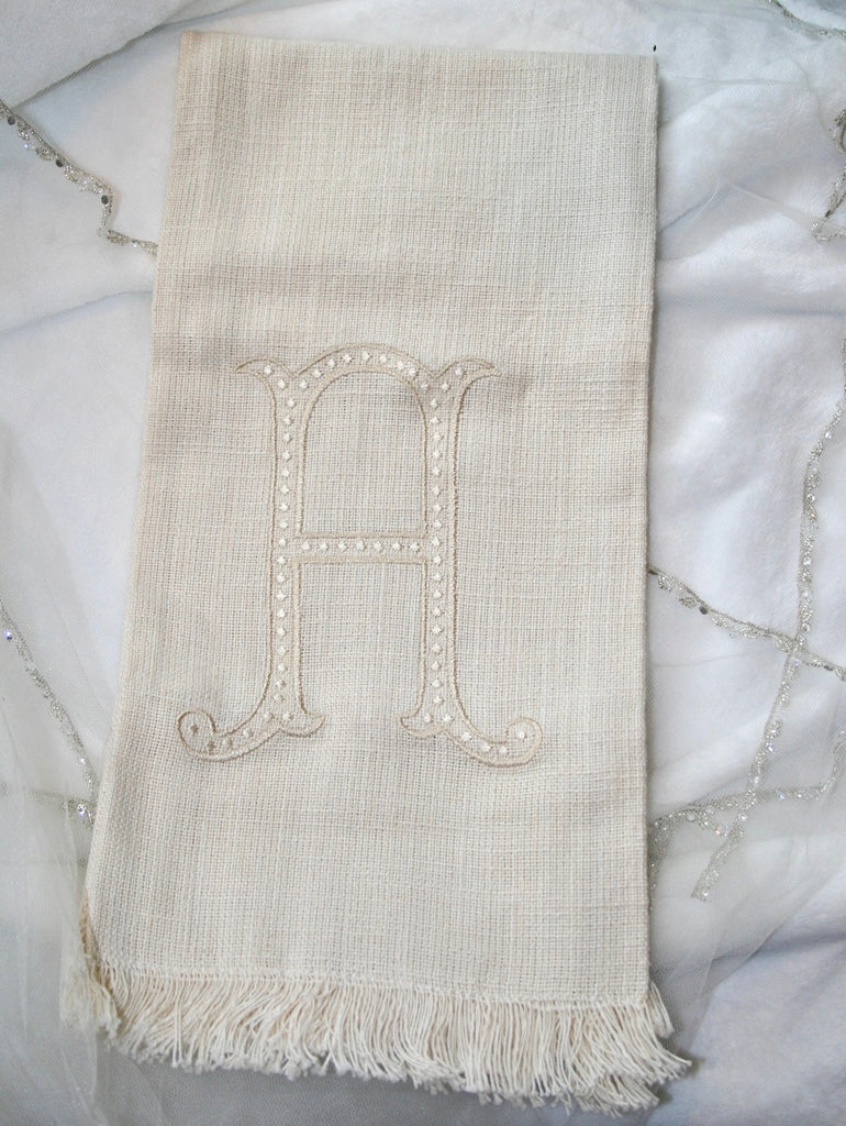 Fringe Monogram Towels Neutral
