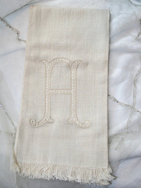 Fringe Monogram Towels Neutral