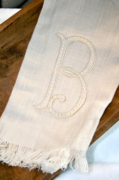 Fringe Monogram Towels Neutral