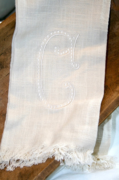 Fringe Monogram Towels Neutral