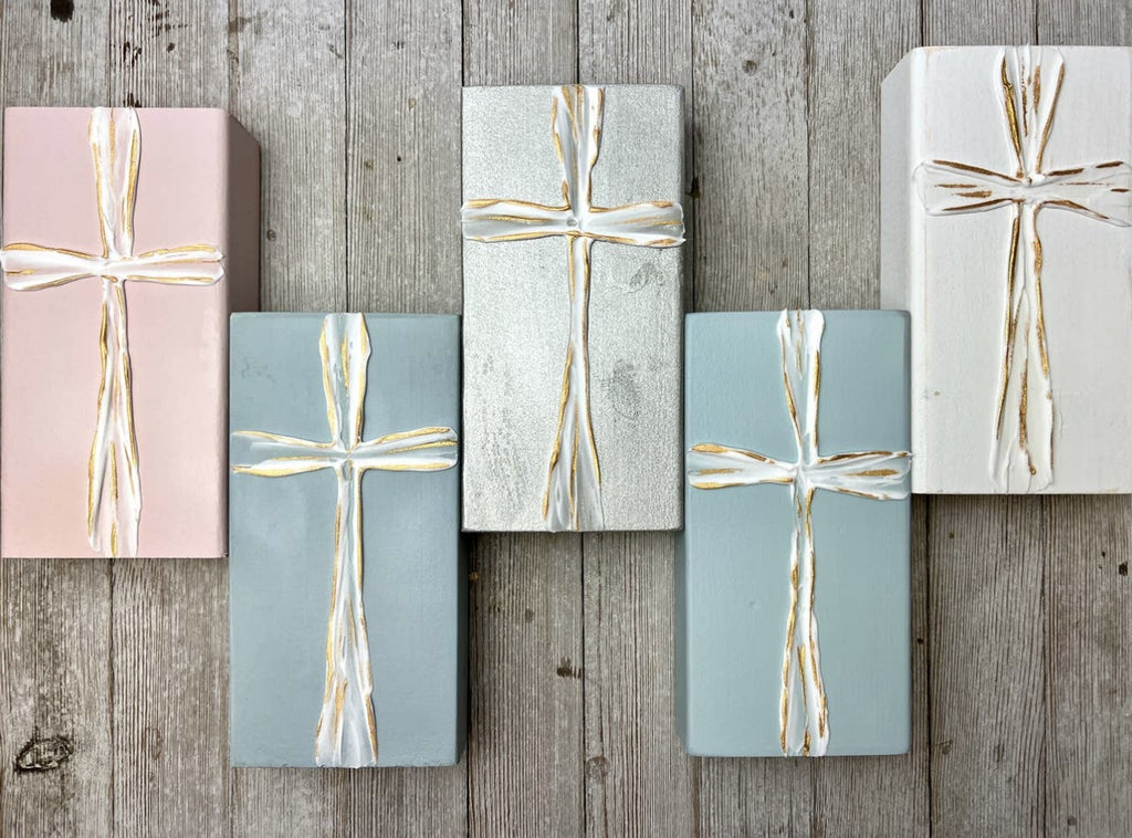 Hand Painted Cross Block 4 x 7
