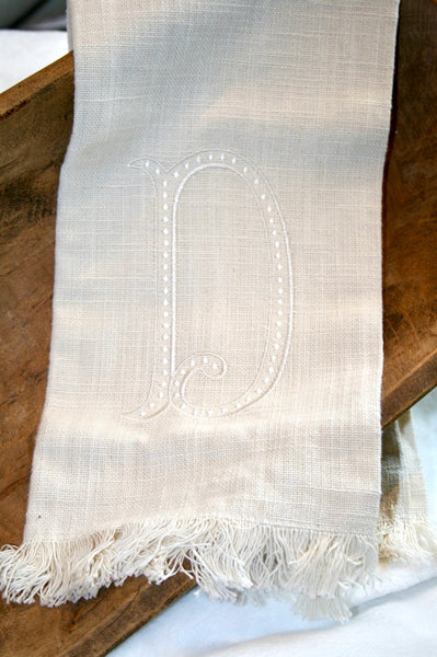 Fringe Monogram Towels Neutral