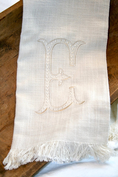 Fringe Monogram Towels Neutral