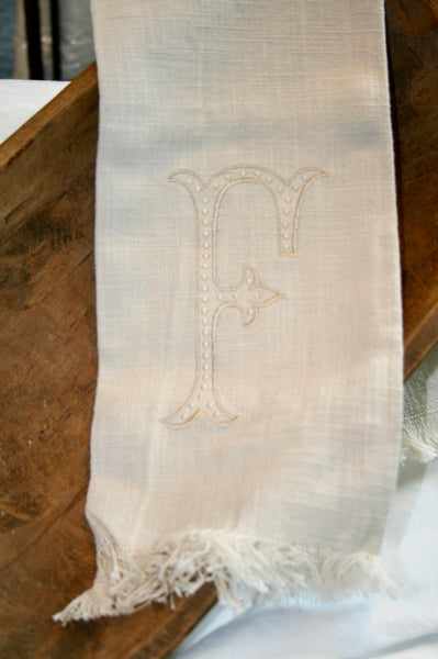 Fringe Monogram Towels Neutral