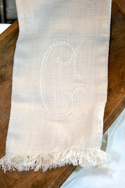 Fringe Monogram Towels Neutral