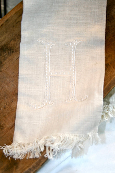 Fringe Monogram Towels Neutral