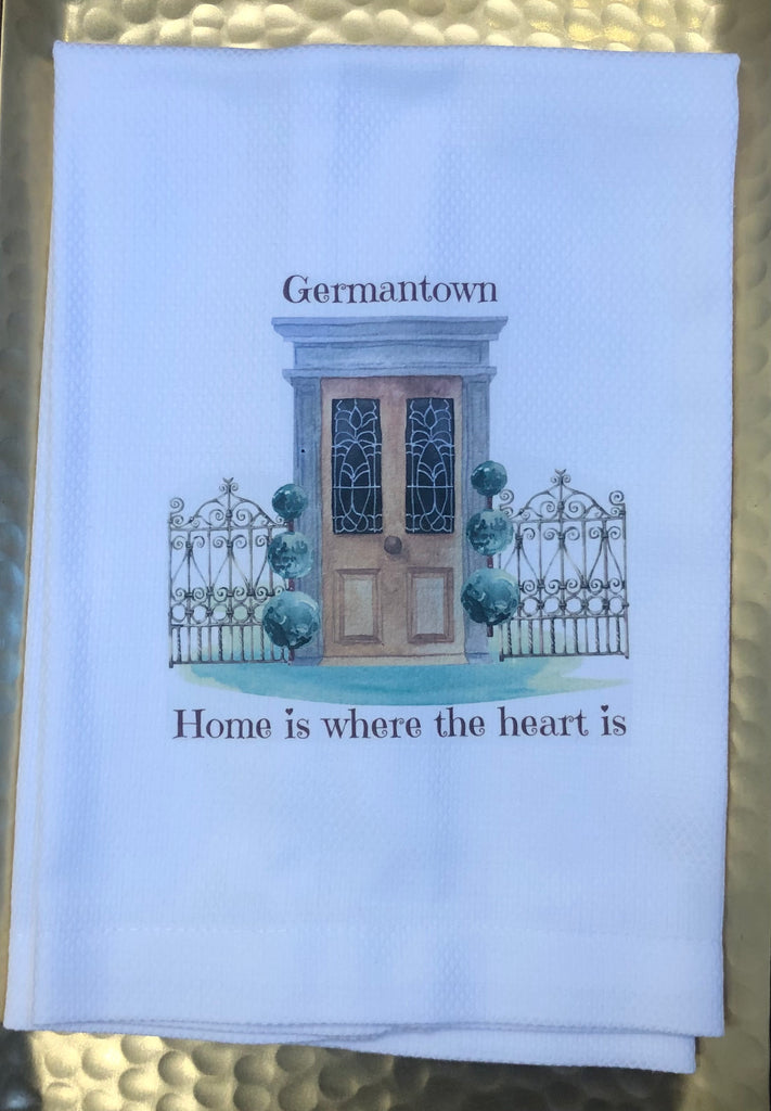 Yellow Door-Home is Where The Heart Is Tea Towel