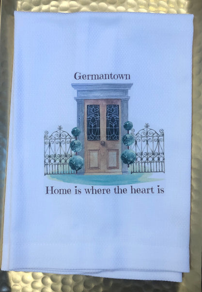 Yellow Door-Home is Where The Heart Is Tea Towel