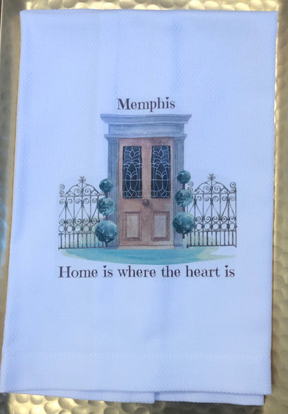 Yellow Door-Home is Where The Heart Is Tea Towel