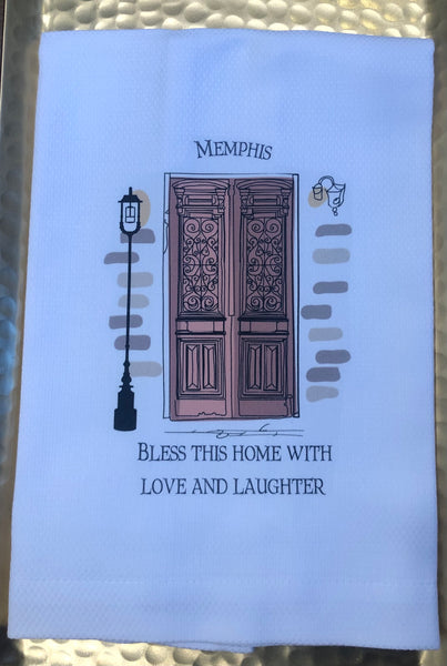 Yellow Door-Bless This Home Tea Towel