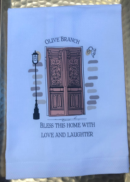 Yellow Door-Bless This Home Tea Towel