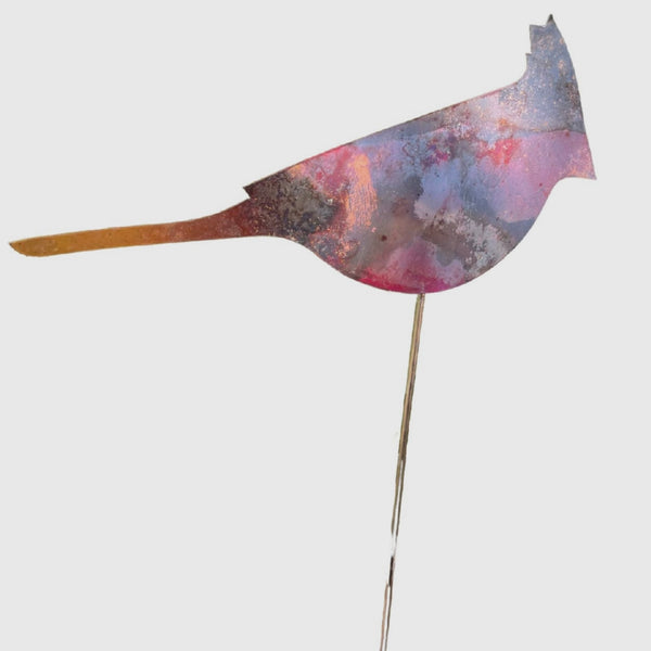 Copper Cardinal Garden Stake