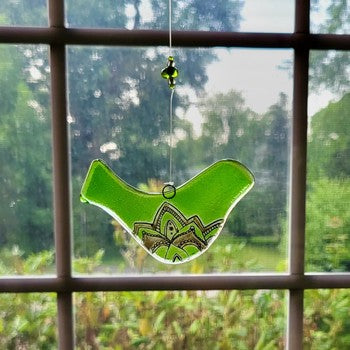 Fused Glass Bird Suncatcher 6 asst. colors