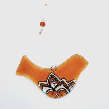 Fused Glass Bird Suncatcher 6 asst. colors