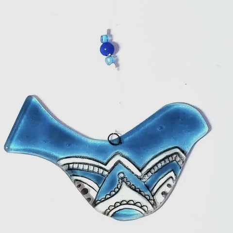 Fused Glass Bird Suncatcher 6 asst. colors