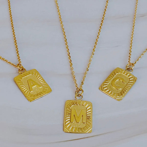 Art Deco Initial Necklace