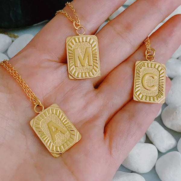 Art Deco Initial Necklace