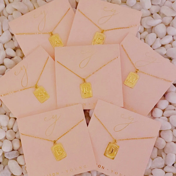 Art Deco Initial Necklace