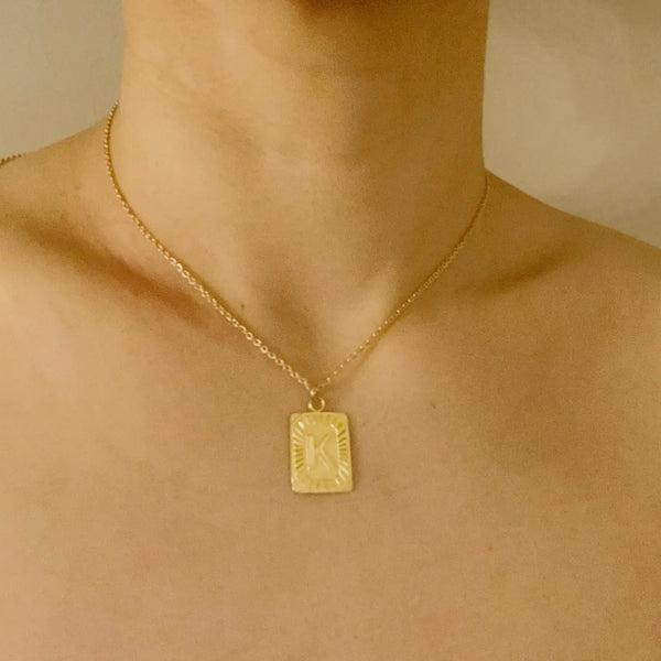 Art Deco Initial Necklace