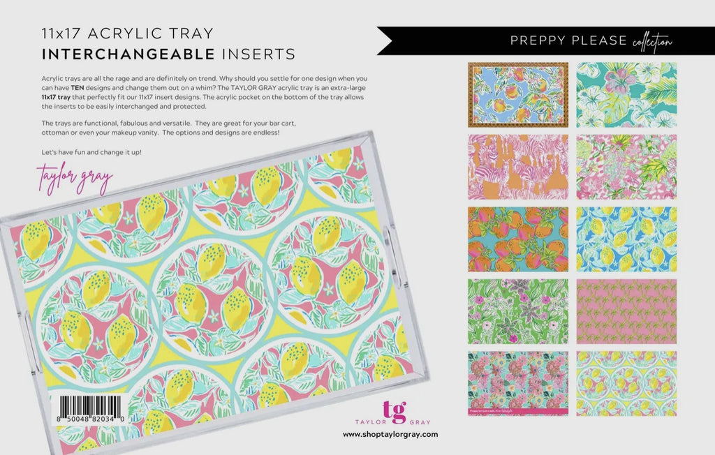 Preppy Please Set of 5 Double Sided Inserts For Arylic Tray