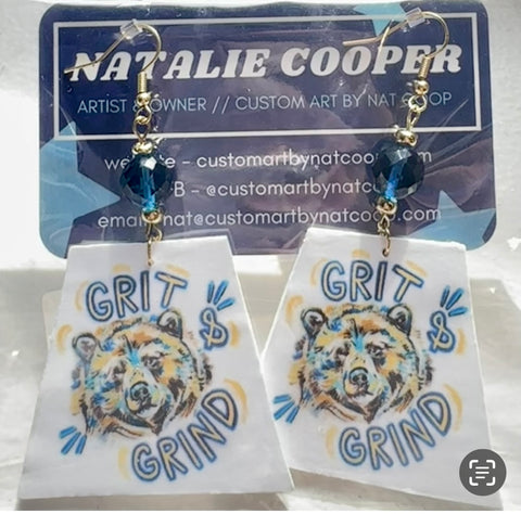 Memphis Grizzlies Mascot Earrings