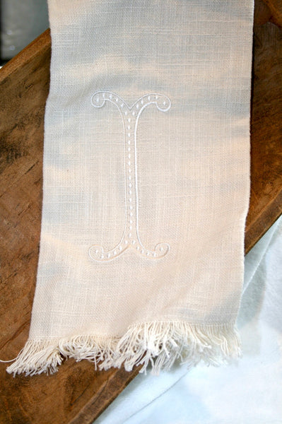 Fringe Monogram Towels Neutral