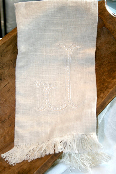 Fringe Monogram Towels Neutral
