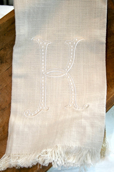 Fringe Monogram Towels Neutral