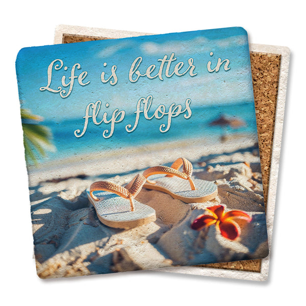 Lake Vacation Life Ceramic Coaster