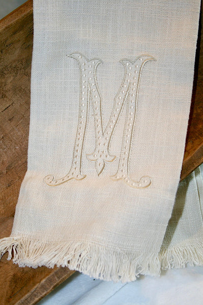 Fringe Monogram Towels Neutral