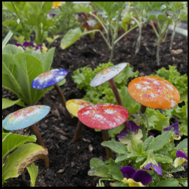 Small Enamel Painted Mushrooms