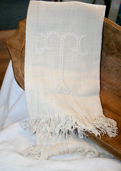 Fringe Monogram Towels Neutral