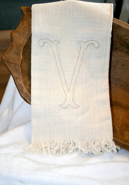 Fringe Monogram Towels Neutral