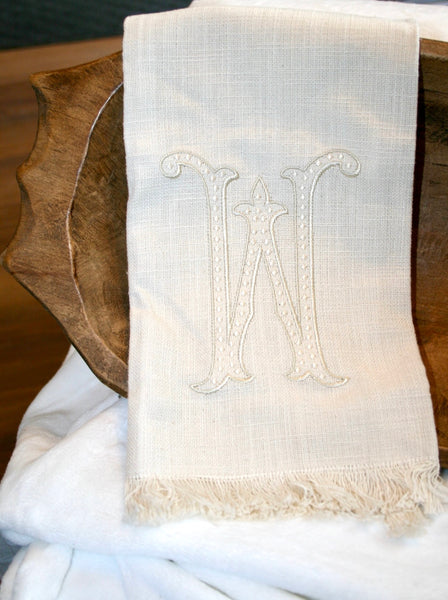 Fringe Monogram Towels Neutral
