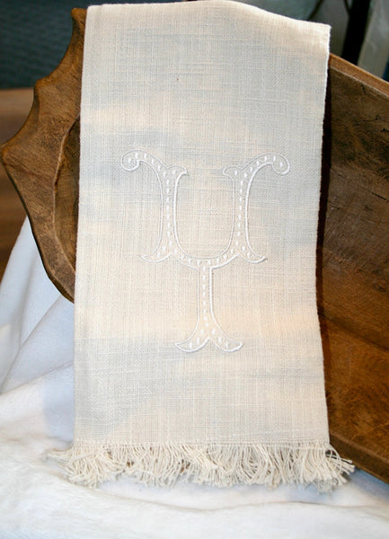 Fringe Monogram Towels Neutral