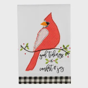 Good Tidings Red Bird Tea Towel