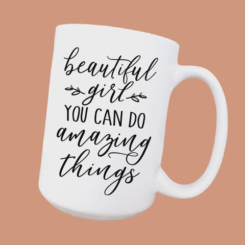 15oz Beautiful Girl Ceramic Coffee Mug