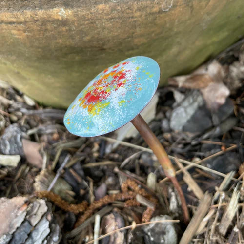 Small Enamel Painted Mushrooms